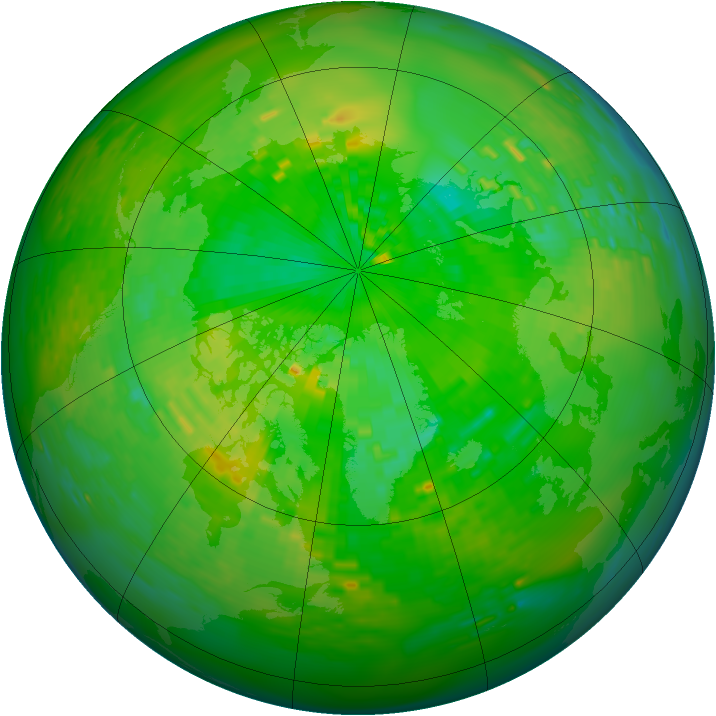 Arctic ozone map for 10 June 1993